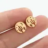 Brincos Minimalistas Europeus e Americanos em Aço Inoxidável com Formato de Coração, Flor, Animal Coelho para Mulheres, Acessórios de Orelha Geométricos Estilosos