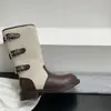 Decoração com fivela de metal, estilo casual vintage, botas de montaria de cano alto quentes e forradas com fleece, novos sapatos de inverno 2026 para meninas