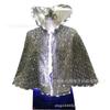 Capa de lentejuelas con luces LED para concursos de belleza, bares, floristerías, escenarios de karaoke, capa con cuello alto, disfraces de Halloween, desfiles de moda.