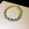 Pulseira de Zircônia com Fivela Redonda Banhada a Ouro Real 18K Moda para o Dia a Dia Pulseira Exquisita Toque de Luxo Leve Joia para Mãos Femininas