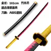 Cazador de demonios: Kimetsu No Yaiba Hoja Hinokami Tomioka Giyuu Zenitsu Kamado Tanjiro Cos Arma Anime Accesorios Juguete Espada de Madera