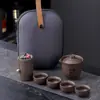 Juego de té de kung fu de viaje de arena púrpura, portátil, juego de tazas exprés, latas de té, taza de té, regalo para el hogar y al aire libre, entrega