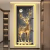Pintura con Luz LED, Pintura Decorativa de Entrada de Lujo Ligero, Pintura Colgante para Pasillo y Pasillo, Mural Moderno Simple, Pintura Luminosa LED