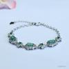 Pulseira de Jacinto-d'água Azul Jade de Grau A Natural Guan Yu Pulseira de Contas de Jade Joias Estilo Vintage Atacado S5010701