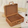 Caja organizadora de accesorios para fotos de equipaje de almacenamiento retro para el Festival del Medio Otoño, caja de almacenamiento de ratán con pegamento para equipaje de almacenamiento retro, dulces de boda