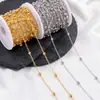 Cadena de bolitas de acero inoxidable, cadena de tubo, collar DIY hecho a mano, pulsera, cadena de perlas de 18k, cadena de moda moderna, accesorios para joyería