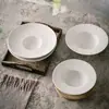Plato Estilo Sencillo Cerámica Mate Serie Blanco y Negro Tazón de Sombrero de Paja Tazón Salah