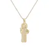 Aogu Joyería Religiosa Cruzada Europea y Americana Más Vendida con Chapado en Cobre Oro de 18 Quilates Incrustado con Circonita para Mujer, Collar Personalizado de Lujo Ligero de Nicho Nuevo