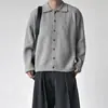 Cardigan Tricotado Japonês Retrô com Gola Lapela para Outono e Inverno, Estilo Namorado Relaxado, Suéter Cardigan Casual de Manga Longa