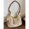 Bolso Tejido de Moda Transfronterizo 2026 Verano Vacaciones en la Costa Bolso de Playa Elegante de Moda Bolso de Hombro Cruzado