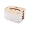Caja Portátil para Empanadas Doméstica pp Grado Alimenticio Gran Capacidad Refrigerador Congelación Multicapa Anti-mezcla de Sabores Caja de Almacenamiento para Fideos Wonton