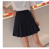 Saia plissada feminina, elegante, estilo universitário, cintura alta, slim, estilo coreano, saia curta slim fit, moda primavera e outono, cor sólida