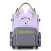 Nova Mochila Escolar Color Block de Nylon Divertida e Fofa para Crianças de 1ª a 6ª Série Mochila Unissex para Estudantes Bolsa para Reforço Escolar