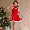 Lingerie Sexy Personalizada Uniforme de Natal Tentação Inverno Camisola de Pelúcia Ano Novo Camisola com Suspensórios Casal Flertando