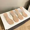 Sandalias de Tacón Alto para Mujer 2024 de Moda Transparentes de Tacón Medio Zapatos de Cristal Moda Tacón Grueso Chanclas de Exterior Tacón Delgado Antideslizantes