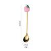 Cuchara tenedor de acero inoxidable, vajilla, juego de cuchara y tenedor de frutas de dibujos animados, cuchara para mezclar café, tenedor de frutas, cuchara de postre