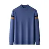 Suéter grueso para hombre de mediana edad, anti-pilling, transfronterizo, otoño e invierno, cuello medio alto, top tipo camisa base de punto para papá