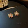 Corea del Sur Dongdaemun aretes de botón de flor de perla texturizada aretes dulces personalizados aretes simples frescos aguja de plata s925