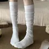 Calcetines de Ternera Color Marrón Maillard para Otoño e Invierno Estilo Coreano Perezoso para Mujer Calcetines Apilables Adelgazantes de Moda Versátiles Largos