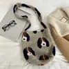 Bolsa de Ombro Feminina Estilo Novo Outono e Inverno Dongdaemun Coreano, Lã de Cordeiro Peluda, Bolsa Transversal Casual Elegante de Lã de Grande Capacidade