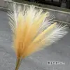 Flor de Juncos de Casamento Tendência Fogos de Artifício Display Grama Pavão Bionic Pena Rosa Arranjo Floral de Salão Decoração