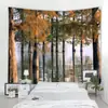 Tecido de Tapeçaria para Pendurar na Parede Amazon Mais Vendido no Exterior Pano de Fundo Estilo Ins Série Floresta Pano Decorativo Tapeçaria Boêmia