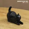 Soporte Creativo para Teléfono Móvil de Escritorio Gato Estirándose Gato Negro Zakka Soporte Universal para Tableta Pequeños Adornos