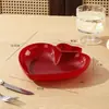 Prato de Dumpling em Formato de Coração para Casamento Festivo Transfronteiriço Prato de Sobremesa para Bolo Prato de Doces e Frutas Secas para Banquete de Casamento na Sala de Estar Dumplings