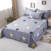 Sábana 100% Algodón Puro, Estilo Fresco Funda de Almohada de Algodón Simple para Cama Individual, Sábana de Una Pieza de Algodón Lavado, Juego de Tres Piezas para Dormitorio Estudiantil