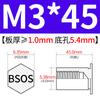 Yishenglong Pernos Remachables para Agujero Ciego de Acero Inoxidable Tuercas Remachables Placa de Presión Hexagonal Rosca Bsos-M3M4