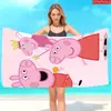 Toalla de Playa Serie Cerdo Peppa Linda Transfronteriza Microfibra Toalla de Baño Estampada Toalla para Fiesta en la Playa al Aire Libre de Verano