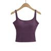 25064-25 Verão Novo Estilo Coreano Garota Quente Desejo Puro Sexy Beleza Alça Costas Bojo Fitness Casual Camisola