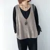 Chaleco de Punto Sin Mangas Transfronterizo Japón Corea Mujer 2026 Primavera Otoño Holgado Casual Capa Exterior Color Sólido Chaleco Cardigan Sin Mangas Moderno