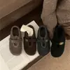 Zapatos Individuales de Velcro Estilo Coreano Zapatos Birkenstock para Mujer Nuevo Estilo Otoño e Invierno 2025 Zapatos de Algodón con Forro de Lana Zapatos Peludos Mocasines para Mujer
