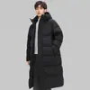 Chamarra de plumón estilo Li para hombre y mujer, Invierno, plumón de pato, hasta la rodilla, cálida, a prueba de viento, con capucha, abrigo deportivo