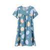 Camisón de Verano para Mujeres de Mediana Edad y Ancianas, Pijama de Algodón Seda para Madres, Camisón Delgado de Manga Corta, Ropa de Casa Holgada de Algodón Artificial