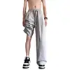 Pantalones Casuales de Seda de Hielo para Hombre 2025 Verano Delgados Sueltos Versátiles Modernos ins Casual Deportivos Pierna Ancha Largos