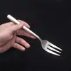 Juego de Cuchara y Tenedor para Servir de Acero Inoxidable para Hoteles y Restaurantes, Cuchara para Servir Gruesa de Alta Gama, Tenedor para Ensalada, Colador