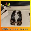 Zapatos de Moda 2025 con Tacón de Gatito y Estampado de Leopardo para Combinar con Vestidos, Sandalias Romanas para Mujer, Tacones Altos de Estilo Francés, Sandalias de Correa Única