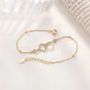 Pulseira Yuebao Jewelry em Prata de Lei S925 Trevo de Quatro Folhas Cravejada com Diamantes, Luxo Leve, Nicho, Requintada, Ajustável, Versátil Joia Feminina