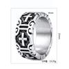 Anel Punk Rock Moderno Masculino em Aço Inoxidável Personalizado em Formato de Cruz Anel Masculino Retrô Europeu e Americano em Aço Inoxidável Joia