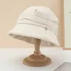 Sombrero de pescador de color liso estilo coreano para otoño, sombrero tipo cubo elegante de estilo urbano, simple y favorecedor, sombrero versátil y cálido para mujer