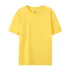 Camiseta de Algodão Puro com Gola Redonda e Manga Curta Verão Algodão Respirável Solta Cor Lisa Base Casual Unissex Versátil