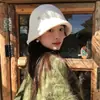 Sombrero de Pescador Suave y Esponjoso de Cara Delgada Liso para Otoño e Invierno para Mujer, Sombrero de Cubo Cálido para Circunferencia de Cabeza Grande, Fedora Versátil de Invierno