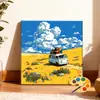 30*30 paisaje de campo pintura al óleo digital DIY pintado a mano escena callejera cafetería pintura decorativa acrílica en stock al por mayor