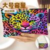 Color de Labios Rojo Transfronterizo Estampado de Leopardo Bolsa para Lápices de Gran Capacidad Billetera Pequeña para Monedas Bolsa para Lápices de Estudiante de Primaria Bolsa de Almacenamiento para Papelería