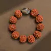 Pulseira de Mão Pequeno Rei Kong Natural Multi-laços Pendurada no Pescoço Corrente de Lã Bodhi Rei Kong Boutique com Pingente de Bergamota Cultural de Mão para Brincar