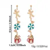 Aretes de campana de árbol de Navidad en espiral verde fresco estilo bosque, aretes colgantes festivos de borla y cuentas para fiesta, acogedores para mujer