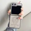 Estilo Europeo y Americano Corazón de Cuervo Adecuado para Funda de Teléfono Móvil Samsung Zflip3 Plegable Zflip6 Elegante Flip4 Moda Negocios