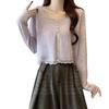 Nicho Estilo Coreano Hermosa Camisa Corta de Manga Larga Protectora del Sol para Mujer Verano 2025 Exterior Blusa para Aire Acondicionado Camisa Protectora del Sol para Busto Pequeño
